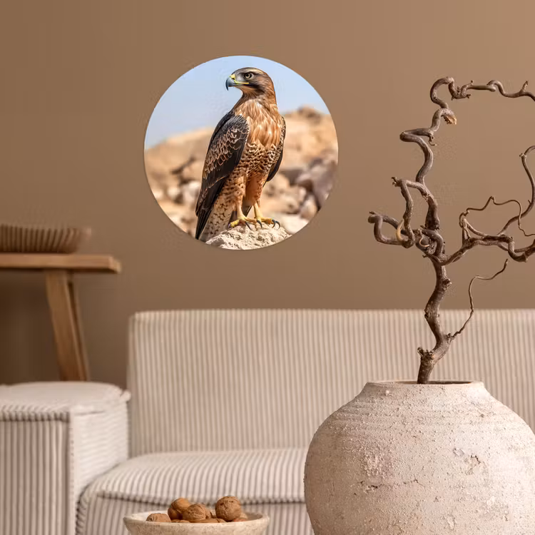 Valk - Vogel - Rots - Macht Wandcirkel behangsticker klein -sfeer1