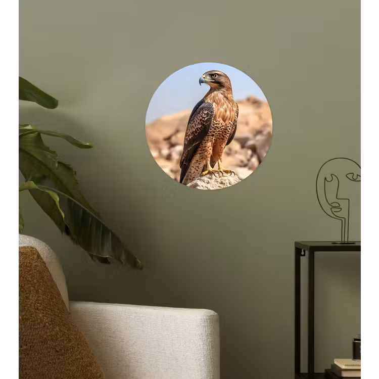 Valk - Vogel - Rots - Macht Wandcirkel behangsticker klein -sfeer2