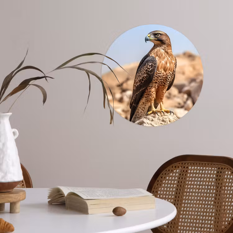 Valk - Vogel - Rots - Macht Wandcirkel behangsticker klein -sfeer3