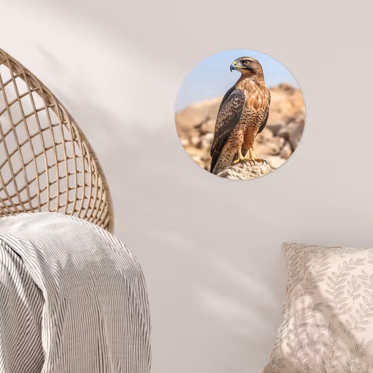Valk - Vogel - Rots - Macht Wandcirkel behangsticker klein -sfeer4