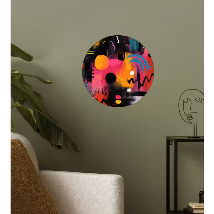 Kleurvlakken - Vormen - Kleurrijk - Abstract Wandcirkel behangsticker klein -sfeer2