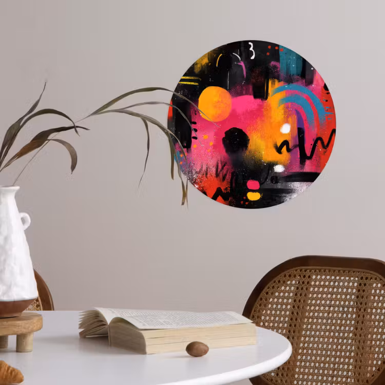 Kleurvlakken - Vormen - Kleurrijk - Abstract Wandcirkel behangsticker klein -sfeer3