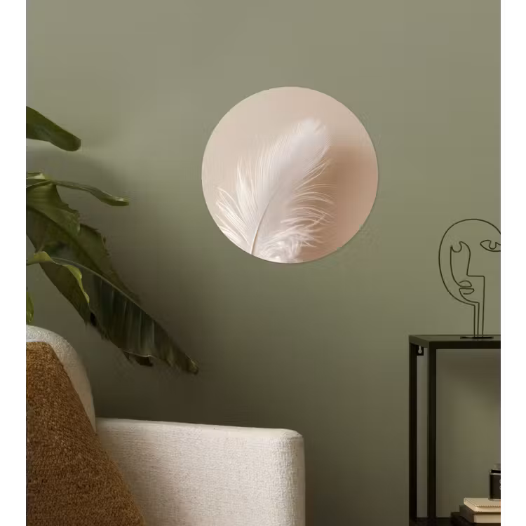 Veer - Minimalistisch - Roze Wandcirkel behangsticker klein -sfeer2