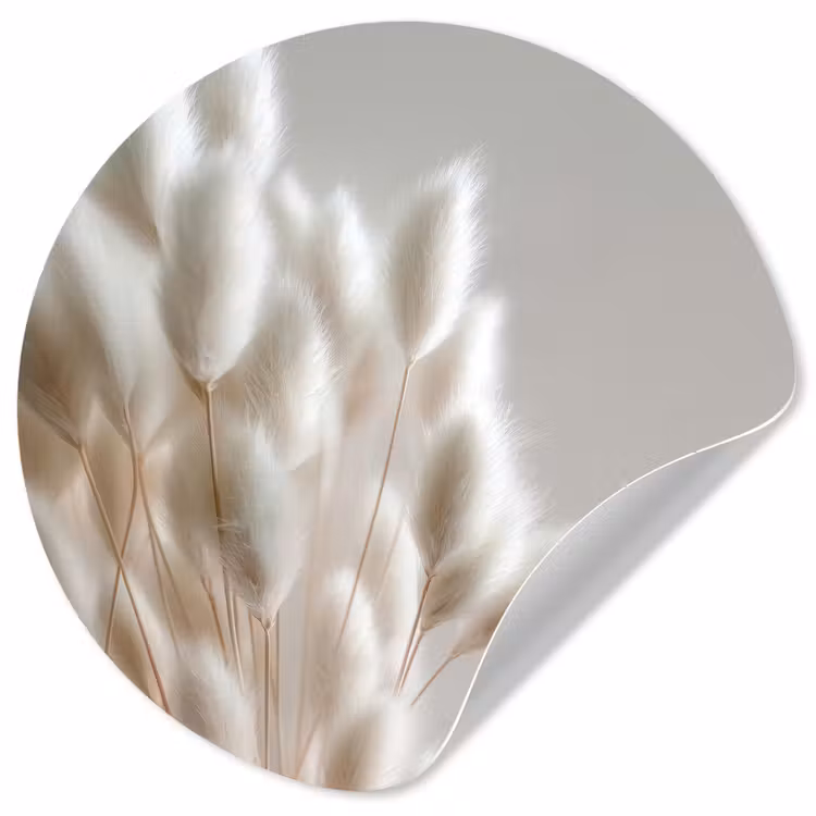 Pluimen - Beige - Minimalistisch Wandcirkel behangsticker klein -3d