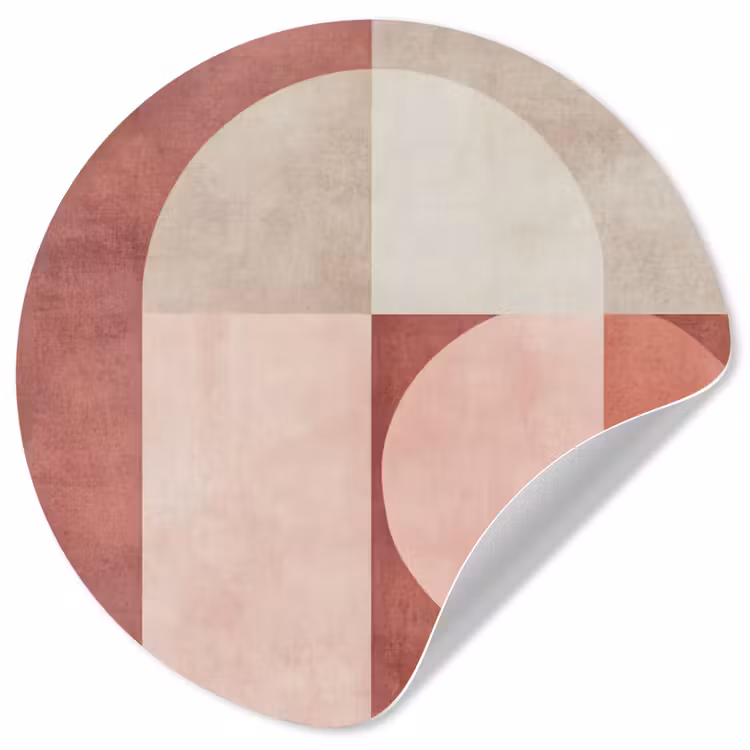 Figuren - Abstract - Roze Wandcirkel behangsticker klein -3d