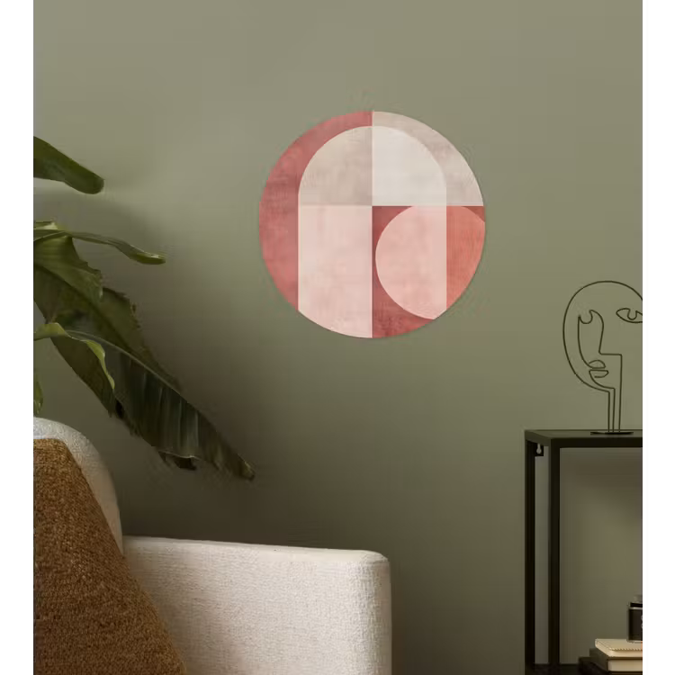 Figuren - Abstract - Roze Wandcirkel behangsticker klein -sfeer2