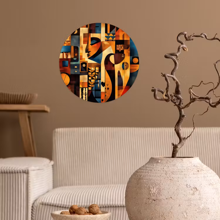 Figuren - Abstract - Symbolen Wandcirkel behangsticker klein -sfeer1