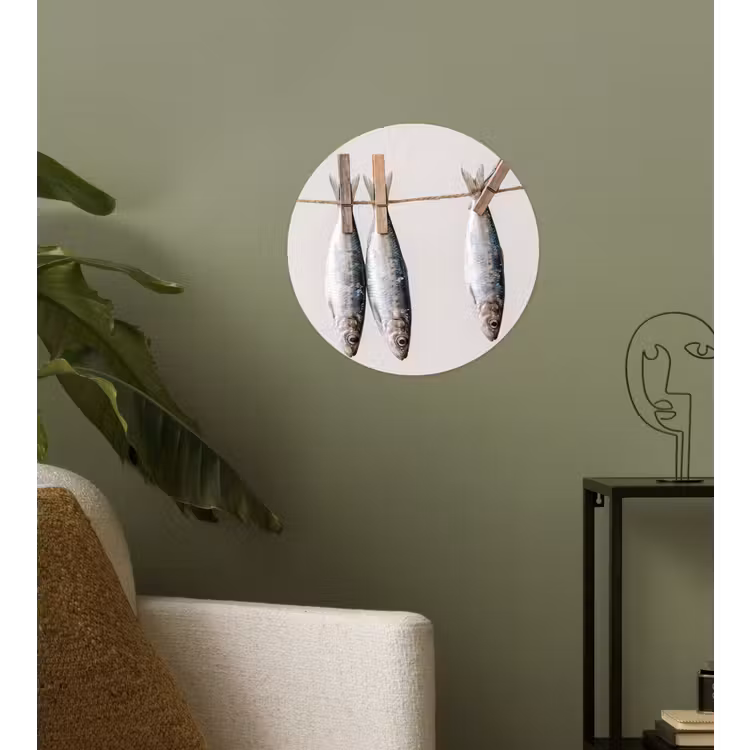 Runde Tapete - Fisch – Hängend – Essen - Vis - Hangend - Eten Wandcirkel behangsticker klein