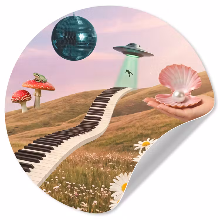 Runde Tapete - Fisch – Natur – Abstrakt - Vis - Natuur - Abstract Wandcirkel behangsticker klein