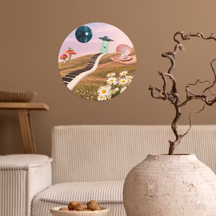 Runde Tapete - Fisch – Natur – Abstrakt - Vis - Natuur - Abstract Wandcirkel behangsticker klein