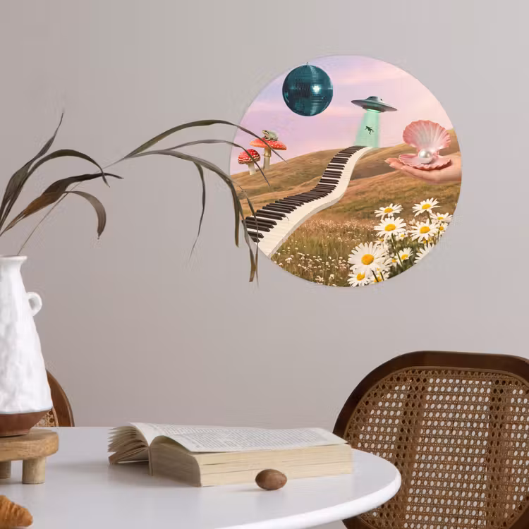 Runde Tapete - Fisch – Natur – Abstrakt - Vis - Natuur - Abstract Wandcirkel behangsticker klein
