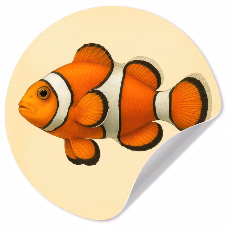 Vis - Oranje - Strepen Wandcirkel behangsticker klein -3d