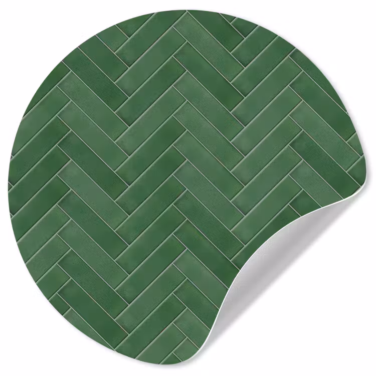 Visgraat - Wandtegel - Bosgroen Wandcirkel behangsticker klein 186 -3d