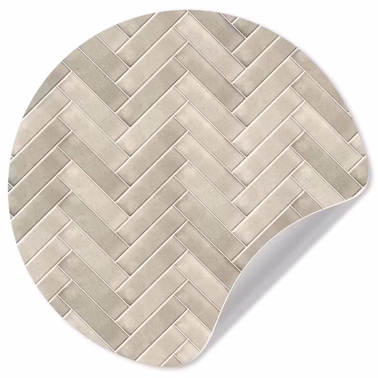 Visgraat - Wandtegel - Beige Wandcirkel behangsticker klein 186 -3d