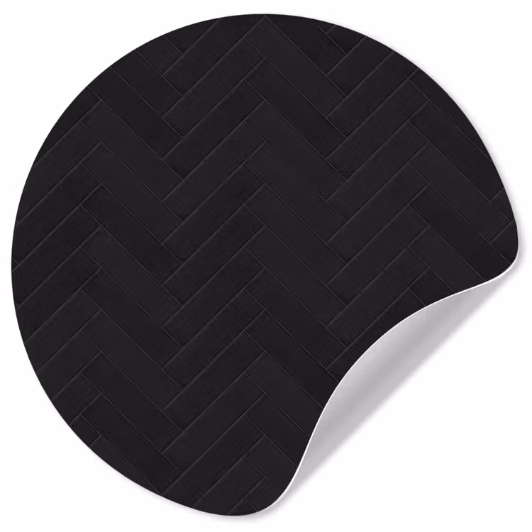 Visgraat - Wandtegel - Mat - Zwart Wandcirkel behangsticker klein 186 -3d