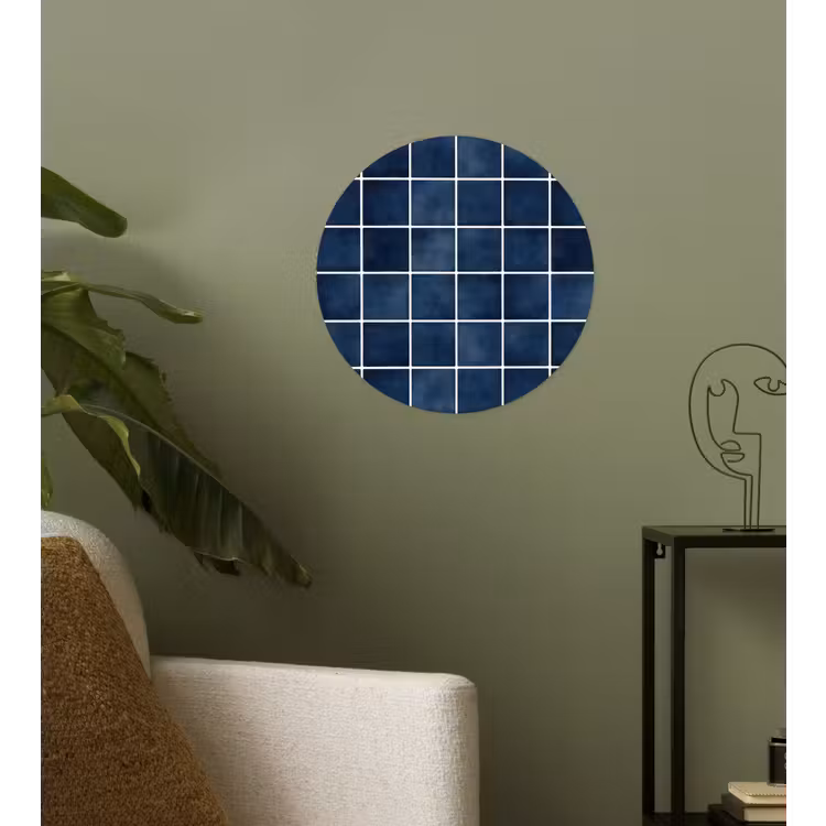 Tegel - Modern - Blauw Wandcirkel behangsticker klein 186 -sfeer2