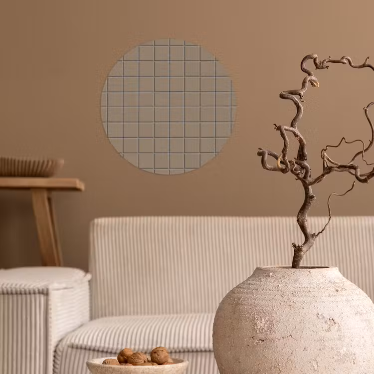 Tegel - Patroon - Taupe Wandcirkel behangsticker klein 186 -sfeer1