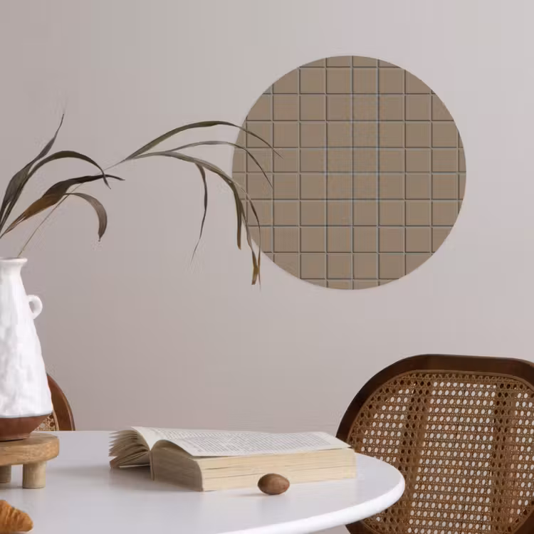Tegel - Patroon - Taupe Wandcirkel behangsticker klein 186 -sfeer3