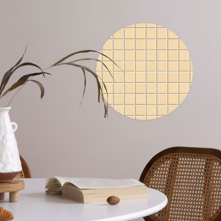 Tegels - Patroon - Crème Wandcirkel behangsticker klein 186 -sfeer3
