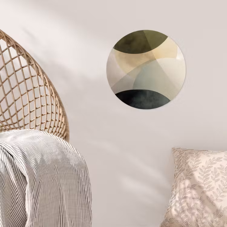 Vlakken - Abstract - Beige - Cirkels Wandcirkel behangsticker klein -sfeer4