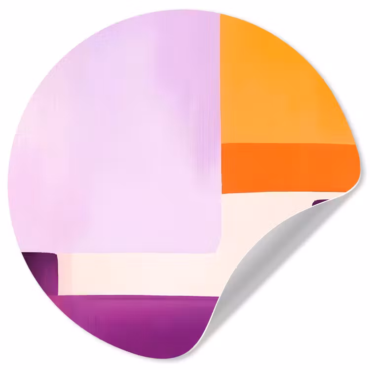 Vlakken - Abstract - Rechthoekig - Oranje Wandcirkel behangsticker klein -3d