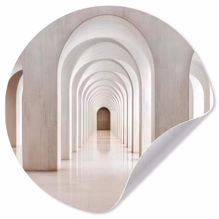 Hal - Bogen - Symmetrisch - Modern Wandcirkel behangsticker klein -3d