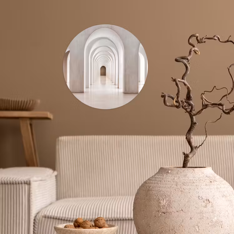 Hal - Bogen - Symmetrisch - Modern Wandcirkel behangsticker klein -sfeer1