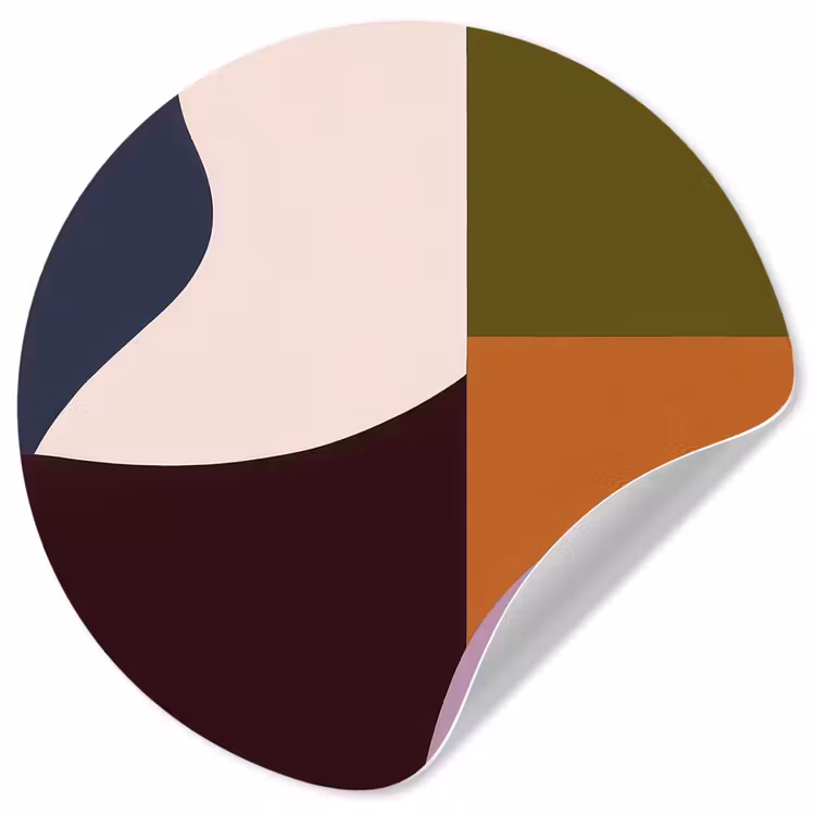Vormen - Abstract - Kleuren - Vierkant Wandcirkel behangsticker klein -3d