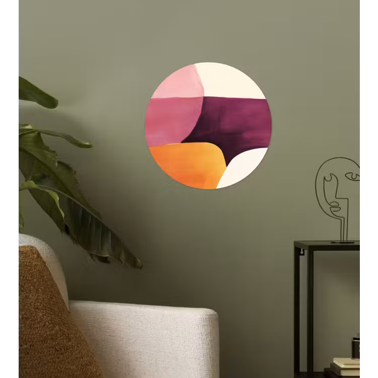 Vormen - Abstract - Kleurrijk Wandcirkel behangsticker klein -sfeer2