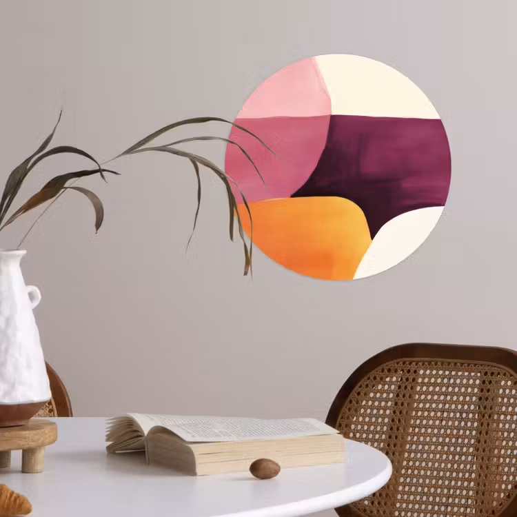 Vormen - Abstract - Kleurrijk Wandcirkel behangsticker klein -sfeer3