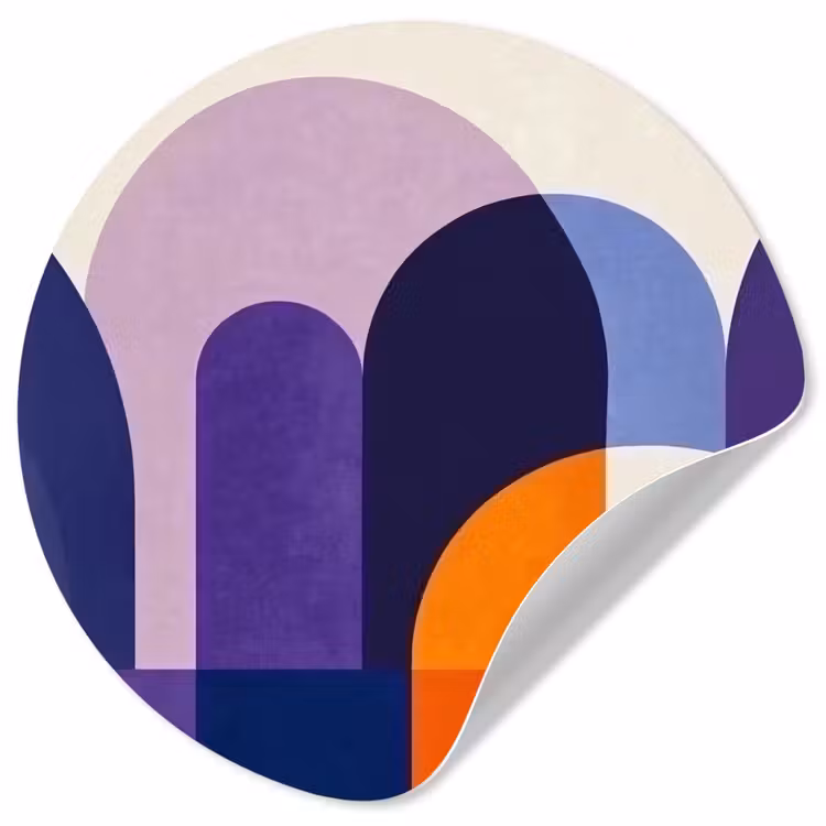 Vormen - Abstract - Grafisch - Oranje Wandcirkel behangsticker klein -3d