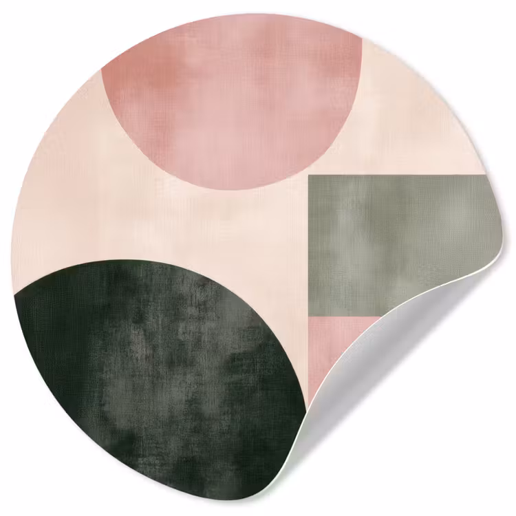 Vormen - Abstract - Cirkel - Zwart Wandcirkel behangsticker klein -3d