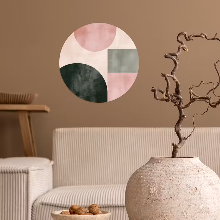 Vormen - Abstract - Cirkel - Zwart Wandcirkel behangsticker klein -sfeer1