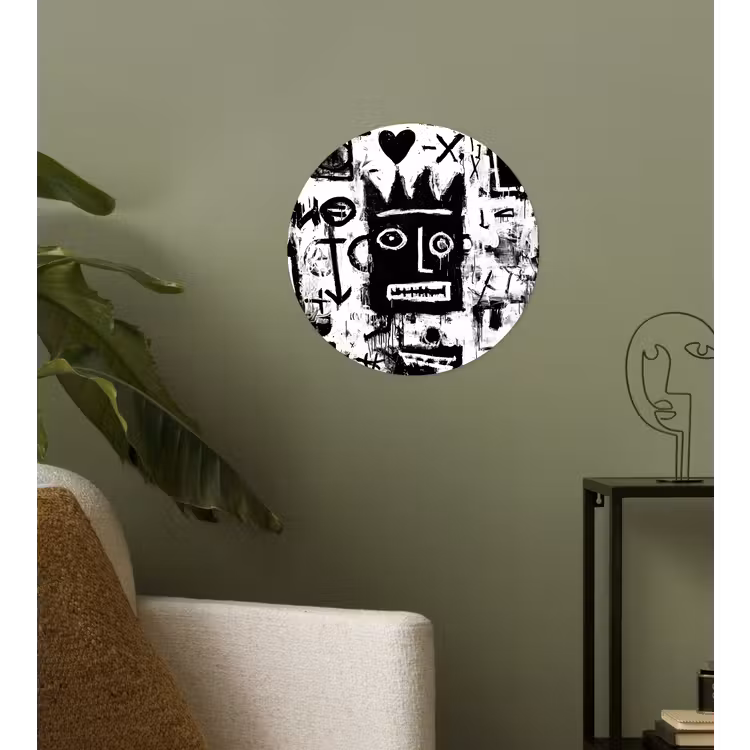 Vormen - Gezocht - Zwart - Abstract Wandcirkel behangsticker klein -sfeer2
