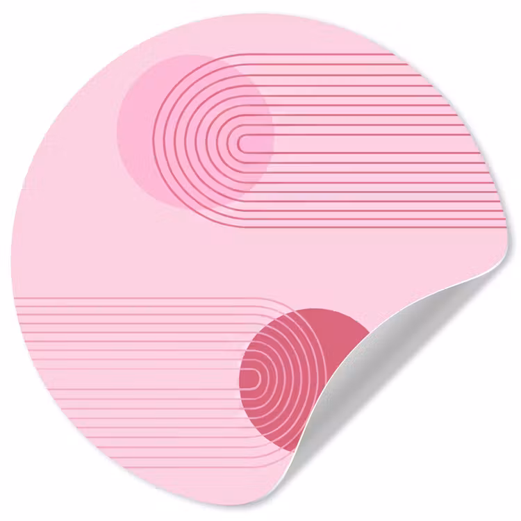 Vormen - Lijnen - Minimalistisch - Roze Wandcirkel behangsticker klein -3d