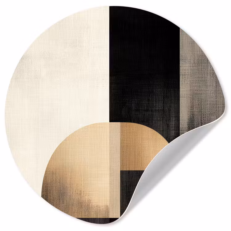 Vormen - Modern - Zwart Wandcirkel behangsticker klein -3d