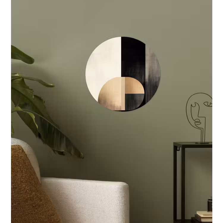 Vormen - Modern - Zwart Wandcirkel behangsticker klein -sfeer2