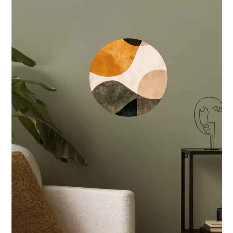 Vormen - Okergeel - Abstract Wandcirkel behangsticker klein -sfeer2