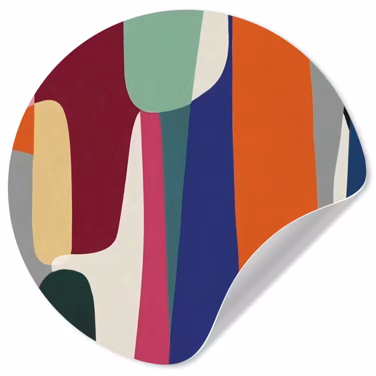 Vormen - Ritmisch - Kleuren - Abstract Wandcirkel behangsticker klein -3d