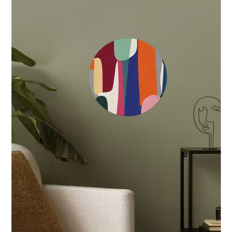 Vormen - Ritmisch - Kleuren - Abstract Wandcirkel behangsticker klein -sfeer2