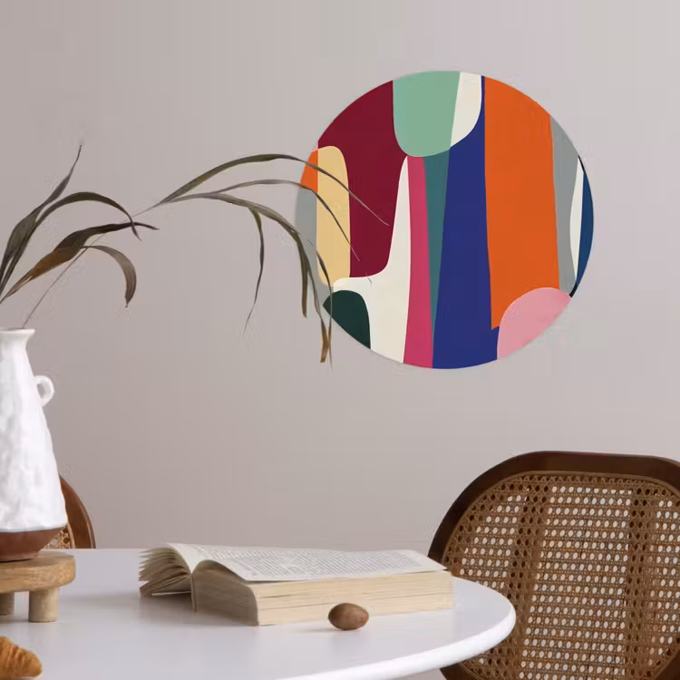 Vormen - Ritmisch - Kleuren - Abstract Wandcirkel behangsticker klein -sfeer3