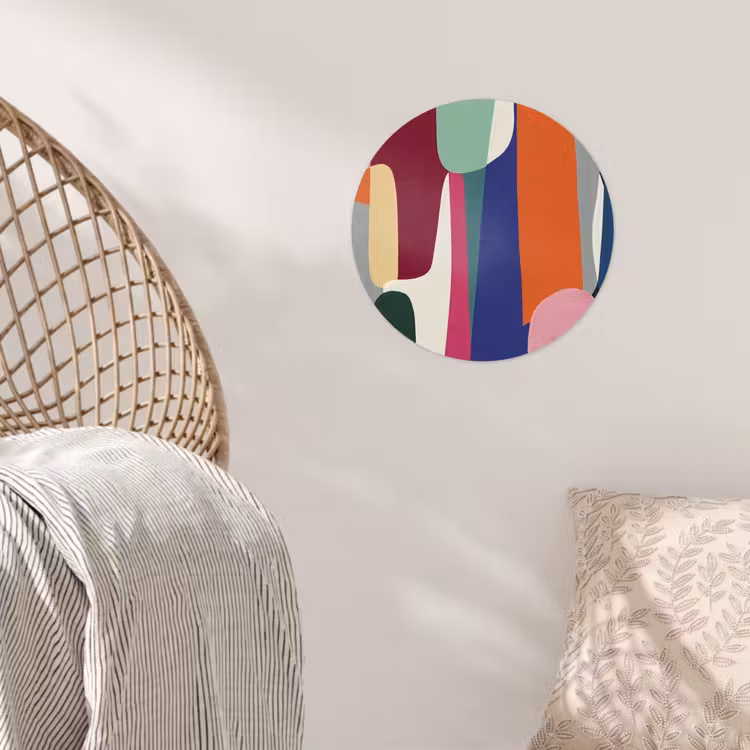 Vormen - Ritmisch - Kleuren - Abstract Wandcirkel behangsticker klein -sfeer4