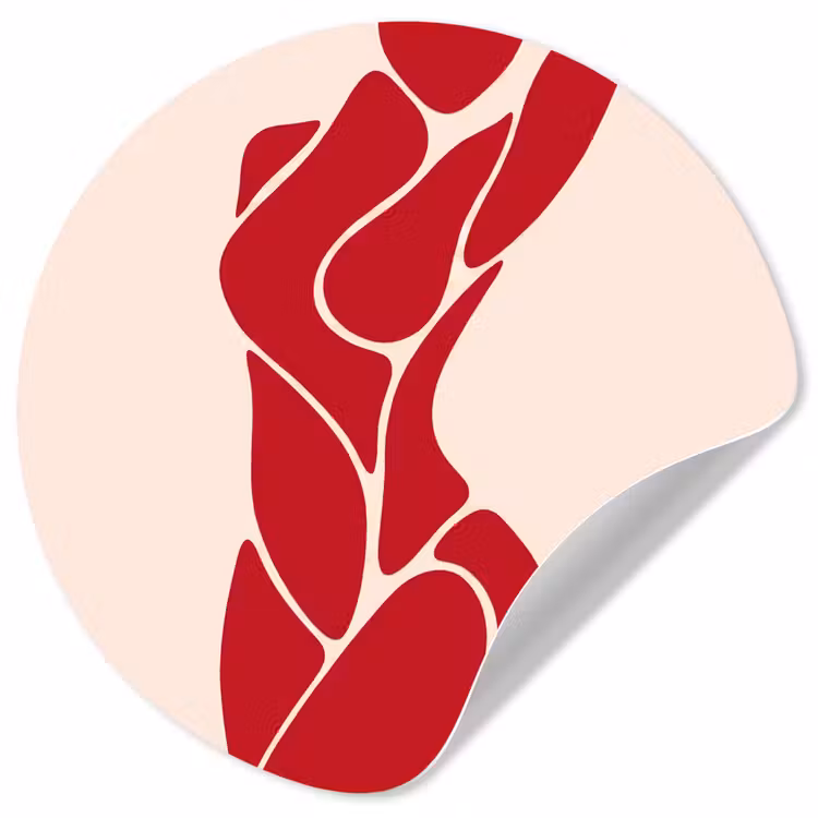 Vrouw - Figuur - Abstract - Modern - Rood Wandcirkel behangsticker klein -3d
