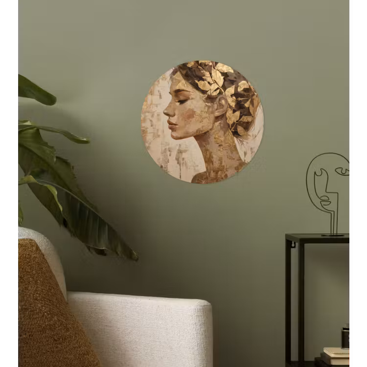 Vrouw - Goud - Abstract - Textuur Wandcirkel behangsticker klein -sfeer2