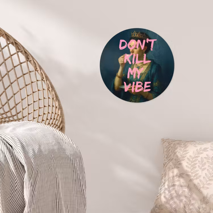 Vrouw - Portret - Kroon Wandcirkel behangsticker klein -sfeer4