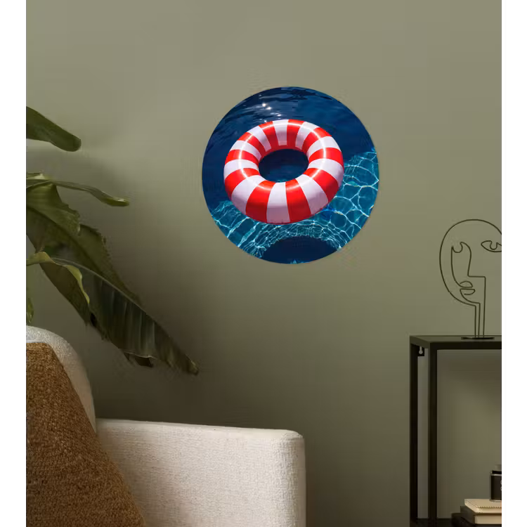 Recreatie - Water - Zomer - Rood - Wit Wandcirkel behangsticker klein -sfeer2