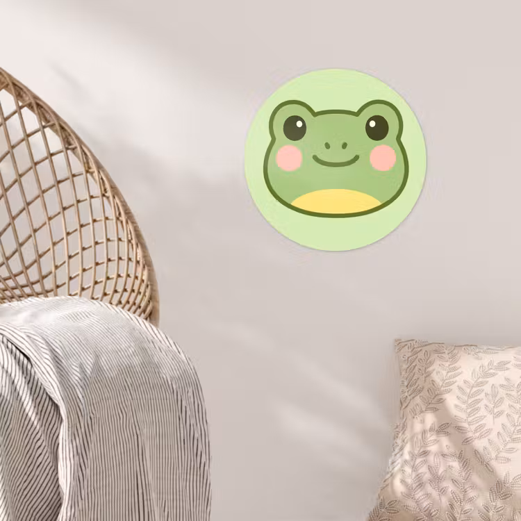 Kikker - Groen - Vriendelijkheid Wandcirkel behangsticker klein -sfeer4