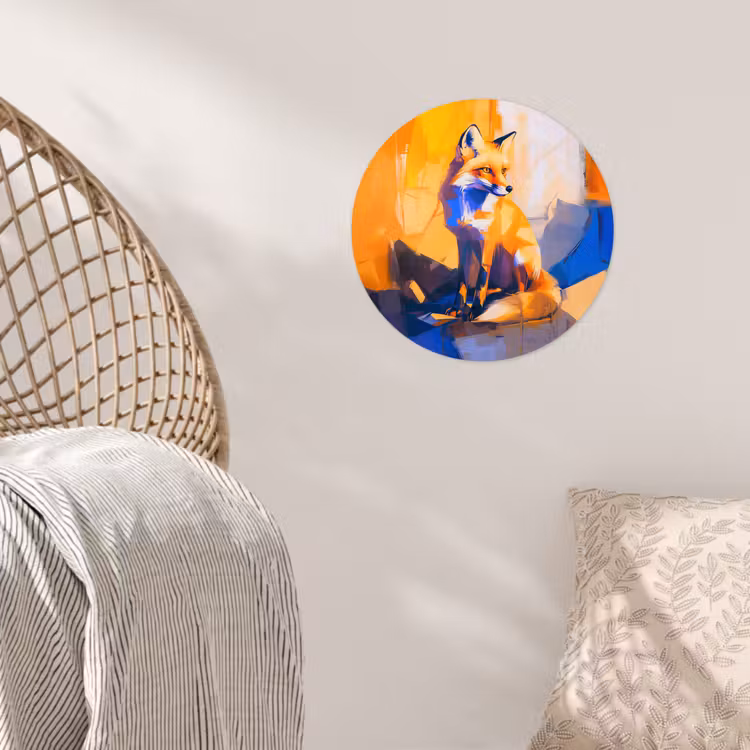 Vos - Oranje - Vormen - Abstract Wandcirkel behangsticker klein -sfeer4