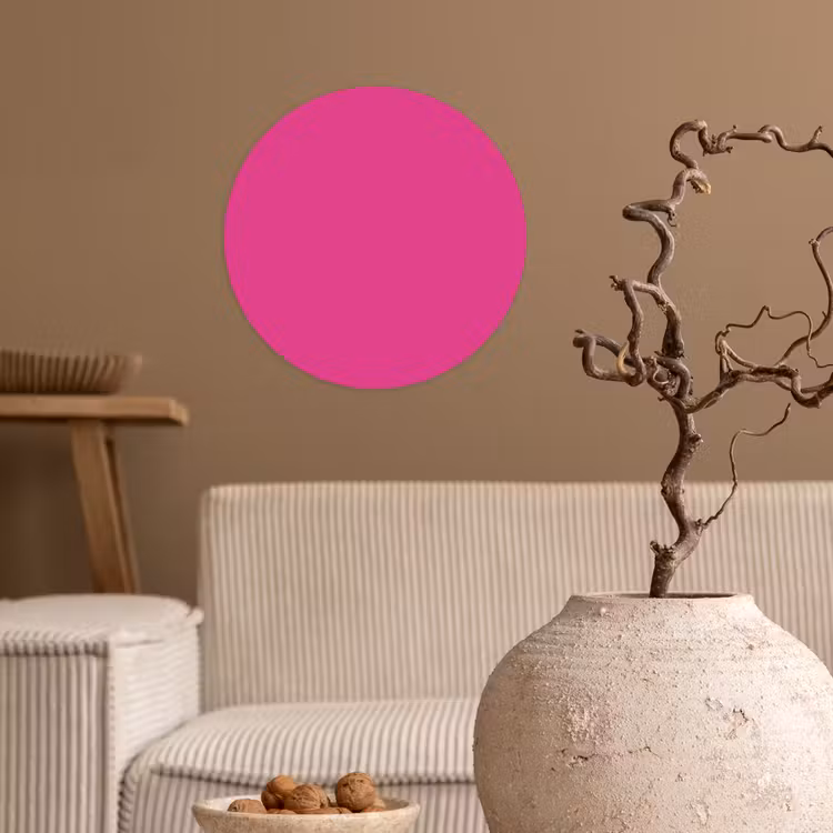 Fuchsia - Neon - Kleuren Wandcirkel behangsticker klein 186 -sfeer1