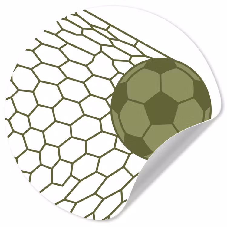 Voetbal - Goal - Sport - Groen Wandcirkel behangsticker klein -3d